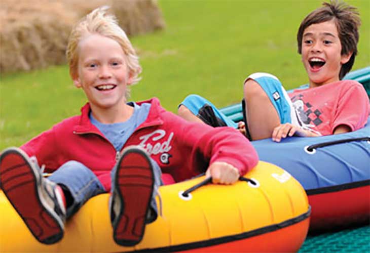 Tube slides at the Enchanted Adventure Garden